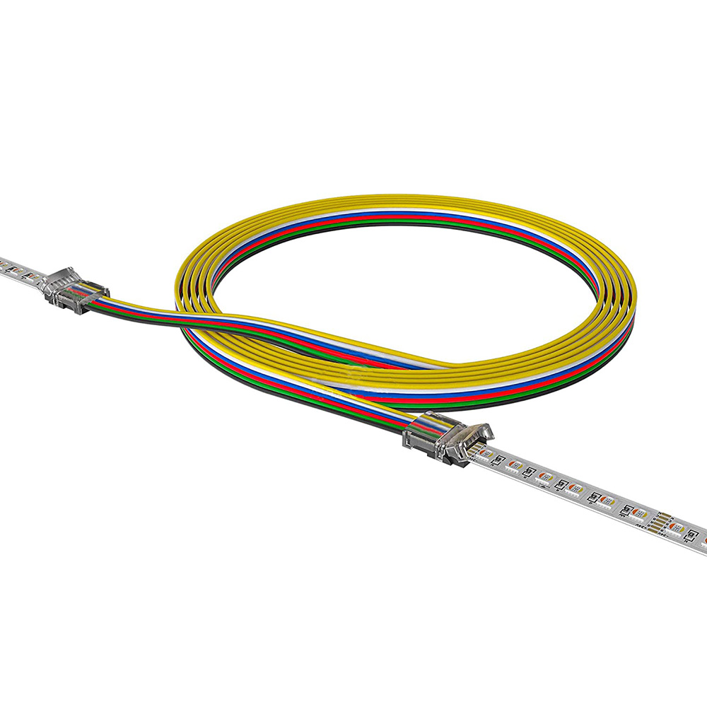 6 Pins Hippo Led Strip connectors Connectors (3m Wire) for 12mm wide RGBCCT led strips